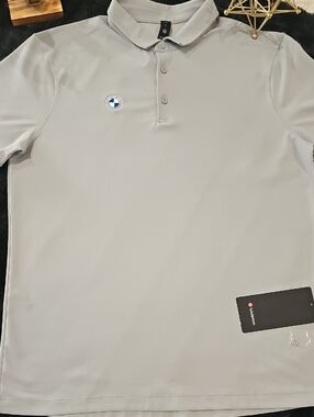 BMW Golf Lululemon Light Gray Men's Polo with Subtle Logo